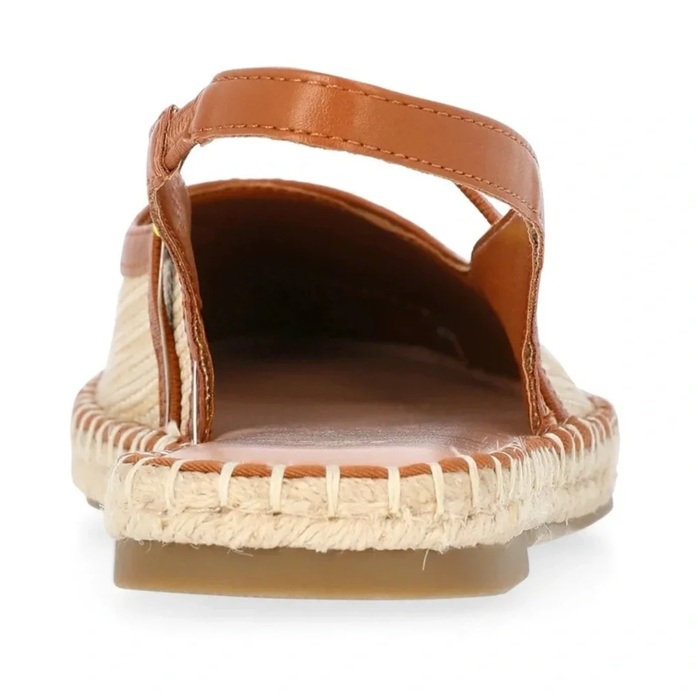 Time and Tru Women's Raffia Slingback Espadrille Shoes NWT